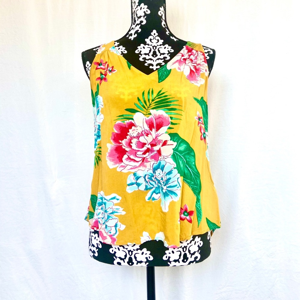 Golden Yellow Tropical Tank Top